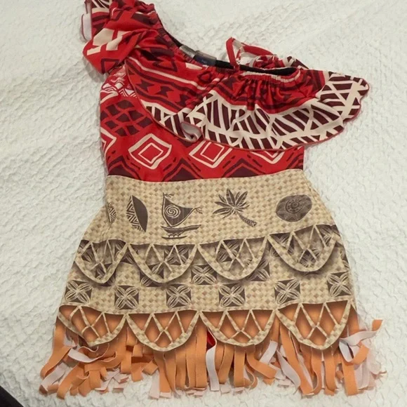 Disney Aulani Red Moana size 6 (runs small like a 5) Patterned Swimwear onepiece - Picture 4 of 4